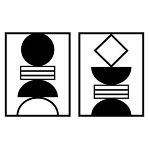 Set 2 decoratiuni de perete, Geometrical 2, Tanelorn, 86x52 cm, metal imagine