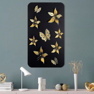 Decoratiune de perete, Yuhuan, Dimensiune: 40 x 1, 5 x 70 cm, Negru imagine