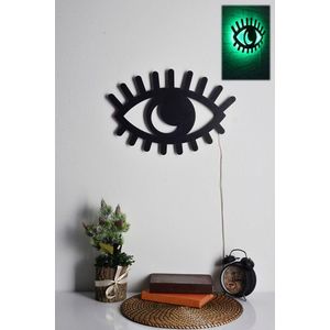 Decoratiune luminoasa LED, Evil Eye, 60 LED-uri, Verde imagine