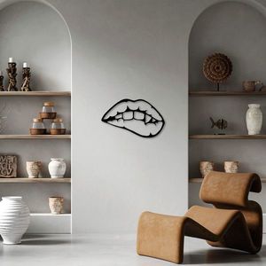Decoratiune de perete, Lips, Dimensiune: 42 x 69 cm, Negru imagine