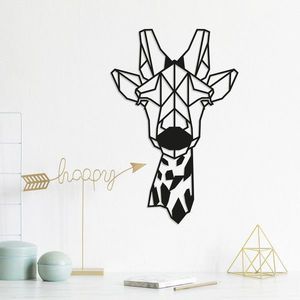 Decoratiune de perete, Giraffe, Dimensiune: 33 x 50 cm, Negru imagine