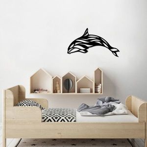Decoratiune de perete, Dolphin, Dimensiune: 64 x 35 cm, Negru imagine