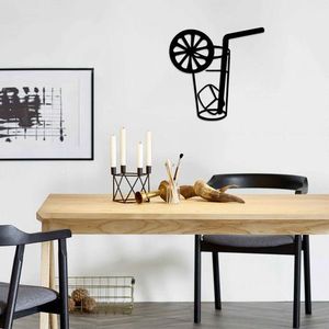 Decoratiune de perete, Drink, Dimensiune: 48 x 47 cm, Negru imagine