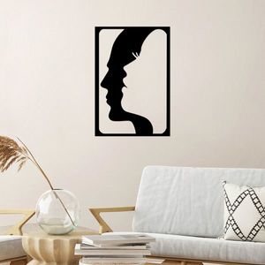 Decoratiune de perete, Face In Face, Dimensiune: 40 x 58 cm, Negru imagine