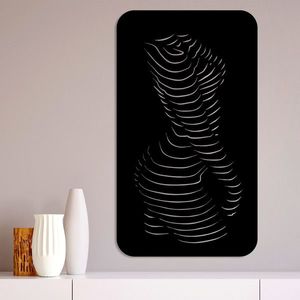 Decoratiune de perete, Body, Dimensiune: 68 x 1, 5 x 66 cm, Negru imagine