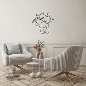 Decoratiune de perete, Love 7, Dimensiune: 72 x 71 cm, Negru imagine