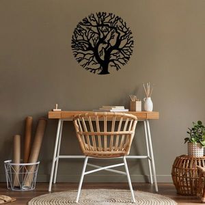 Decoratiune de perete, Monument Tree, Dimensiune: 72 x 72 cm, Negru imagine