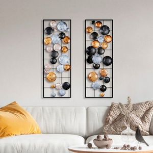 Decoratiune de perete, Camber, Lățime: 32 cm Înălțime: 92 cm Adâncime: 4 cm (2 bucăți), Multicolor imagine