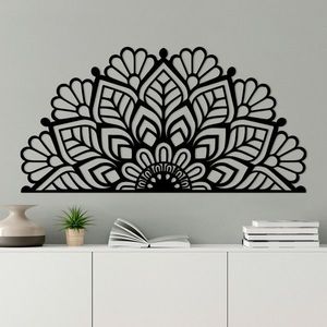 Decoratiune de perete, Mandala-S-2, Dimensiune: 117 x 1, 5 x 59 cm, Negru imagine