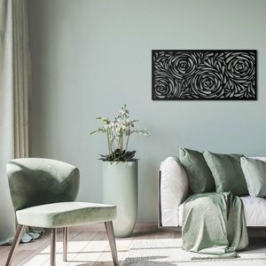 Decoratiune de perete, Decorative Panel 2, 100 x 48 cm, Negru imagine