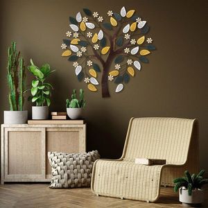 Decoratiune de perete, Kalp Ağaç, Dimensiune: 107 x 101 cm, Multicolor imagine