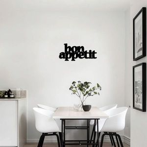 Decoratiune de perete, Bon Appetit 2, Dimensiune: 59 x 27 cm, Negru imagine