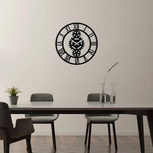 Ceas de perete, Metal Wall Clock 3, Dimensiune: 48 x 48 cm, Negru imagine
