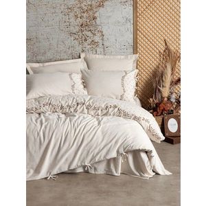 Lenjerie de pat dubla, L'essentiel Maison, Pelias, Bej/Maro imagine