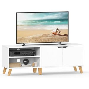 Comoda TV, Vasagle, 140x40x45 cm, TV pana la 65 inch, PAL, alb imagine