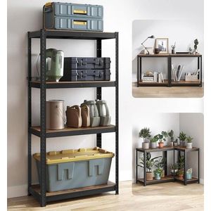 Raft modular pentru depozitare Vasagle, 80 x 40 x 160 cm, MDF/otel, maro rustic imagine