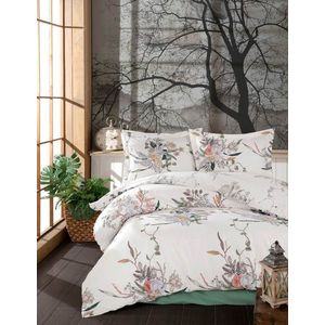 Lenjerie de pat dubla (FR), L'essentiel Maison, Salom, Alb / Maro / Roz / Verde imagine