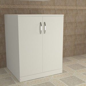 Dulap pentru baie, Wooden Art, Benito Alt White, 70x90x67 cm imagine