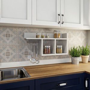 Raft de perete, Hanah Home, Pare, 72x37x18 cm, Alb imagine