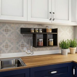 Raft de perete, Hanah Home, Pare, 72x37x18 cm, Antracit imagine