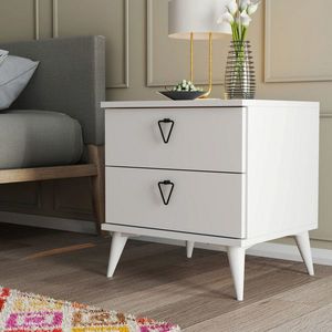 Noptiera, Hanah Home, Versa-Ce 3634, 52x55.1x45 cm, Alb imagine