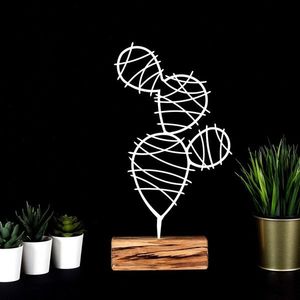 Decoratiune, Cactus Round, 17x40x3.5 cm, Alb imagine