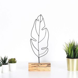 Decoratiune, Feather, 17x41x3.5 cm, Negru imagine