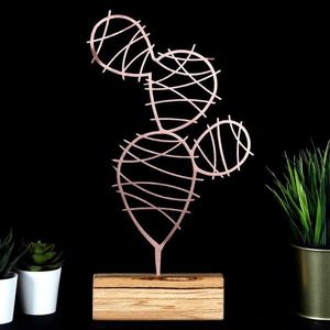 Decoratiune, Cactus Round, 17x40x3.5 cm, Bronz imagine