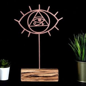 Decoratiune, Eye, 17x35x3.5 cm, Bronz imagine