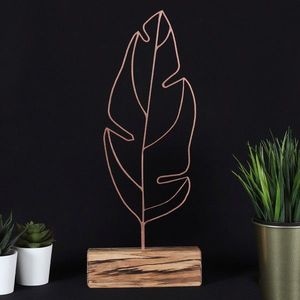 Decoratiune, Feather, 17x41x3.5 cm, Bronz imagine