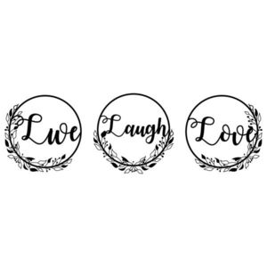 Set 3 decoratiuni de perete, Live Laugh Live, Tanelorn, 48x48 cm, metal imagine