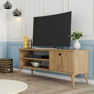 Comoda TV Retro, Mezza, 120x29.5x44.6 cm, natural imagine