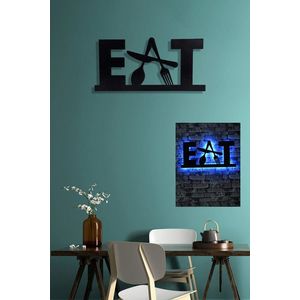 Decoratiune luminoasa LED, Eat, 60 LED-uri, Albastru imagine