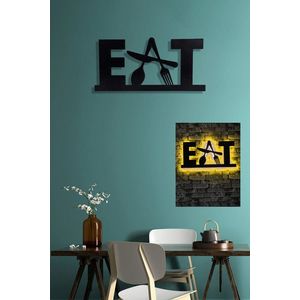 Decoratiune luminoasa LED, Eat, 60 LED-uri, Galben imagine