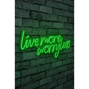 Decoratiune luminoasa LED, Live More Worry Less, DC 12 V, Verde imagine