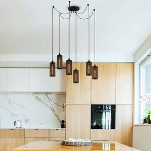 Lustra, Opviq, 525NOR1449, Negru/Bronz imagine