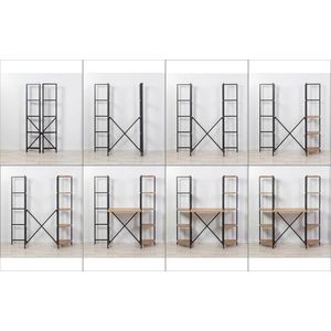 Birou, Hanah Home, Aura Rafix, 139x155x34 cm, Pin Atlantic / Negru imagine