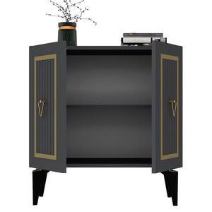 Consola, Hanah Home, Capri, Antracit / Aur imagine