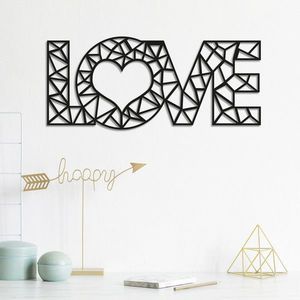 Decoratiune de perete, Love, Dimensiune: 50 x 20 cm, Negru imagine