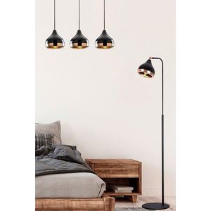 Set lustra si lampadar, Opviq, 892OPV9105, Negru/Cupru imagine