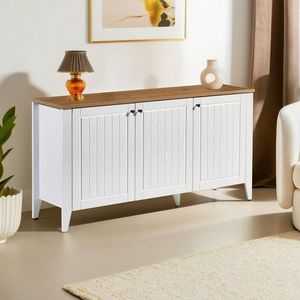 Consola, Hanah Home, Tuval 067, 150x76x39 cm, Stejar / Alb imagine