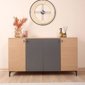 Consola, Hanah Home, Tuval 072, 140x69.2x38 cm, Stejar / Antracit imagine