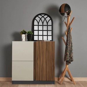 Dulap multifunctional, Hanah Home, Tuval 069, 90x90x47 cm, Antracit / Nuc imagine