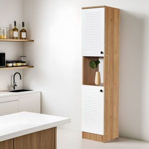 Dulap multifunctional, Hanah Home, Tuval 078, 35.2x171.8x37.8 cm, Stejar / Alb imagine