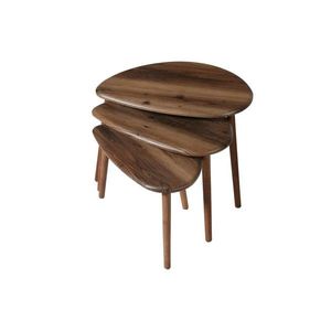 Set masute 3 piese, Hanah Home, Tuval 077, Maro imagine