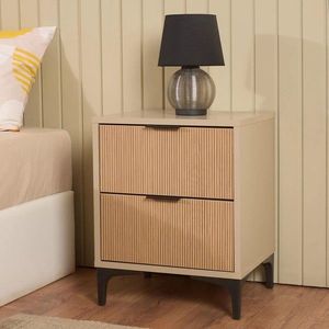 Noptiera, Hanah Home, Tuval 075, 45x56.9x40 cm, Stejar / Bej desert imagine