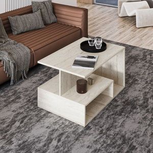 Masuta de cafea, Hanah Home, Vera S004, 90x48.6x60 cm, Travertin imagine