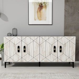 Consola, Hanah Home, Cross KB150, 150x75x35 cm, Antracit / Marmură Efes imagine