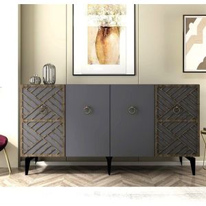 Consola, Hanah Home, Vesta, 150x79x40 cm, Antracit imagine