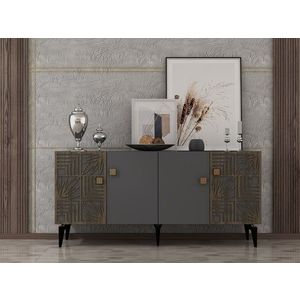 Consola, Hanah Home, Midia, 150x79x40 cm, Antracit imagine